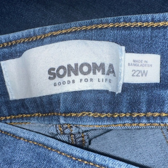 Sonoma Women's Curvy Skinny Jeans Plus Size 22W Dark Wash Blue Denim High Rise - Picture 3 of 6